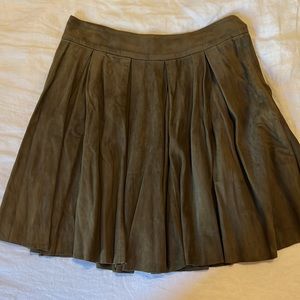 Goat leather Alice and Olivia pleated skirt